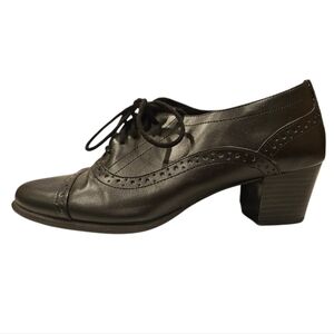 Comfort Plus by Predictions Black Heeled Oxfords Shoes Sz.9